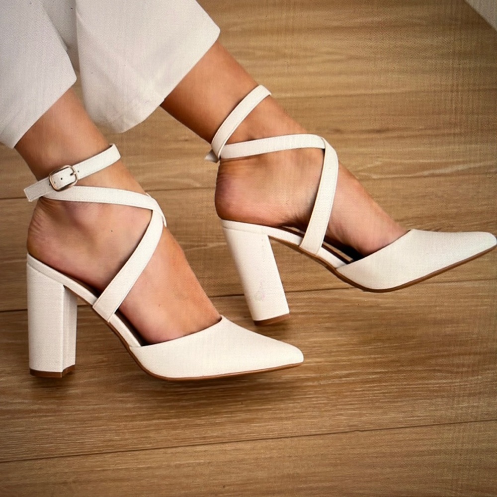 Lulus pointed toe ankle wrap pumps